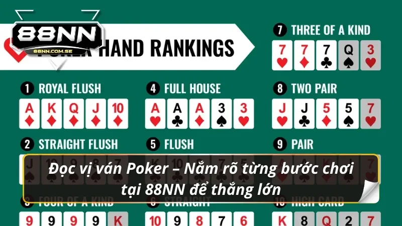 Poker 88NN – Mỗi lá bài lật lên là một lần tâm lý và chiến thuật va chạm.